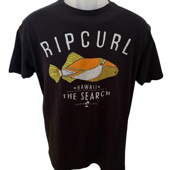 RIP CURL “The Search” Fish Tropical Surf Tee Shirt Men L Large Standard Fit - Picture 1 of 6